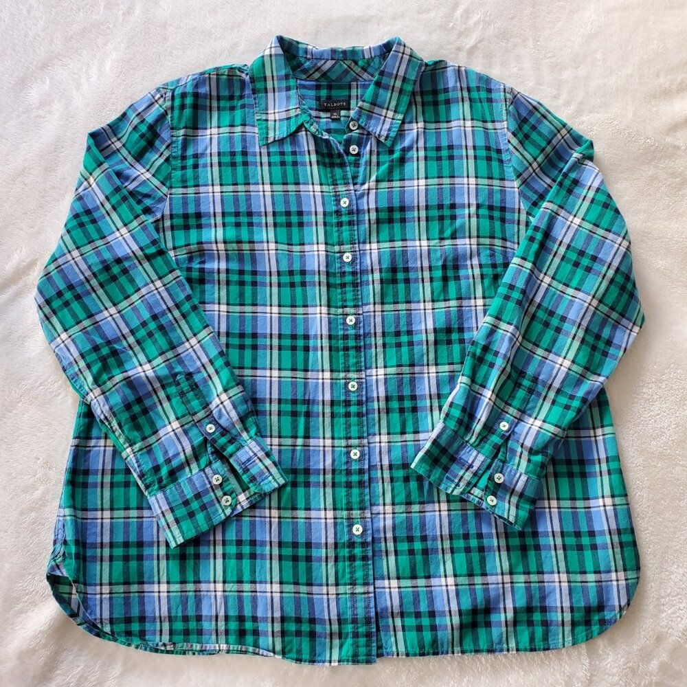 Talbots Classic Cotton Shirt - Singing Plaid XL - Picture 11 of 11